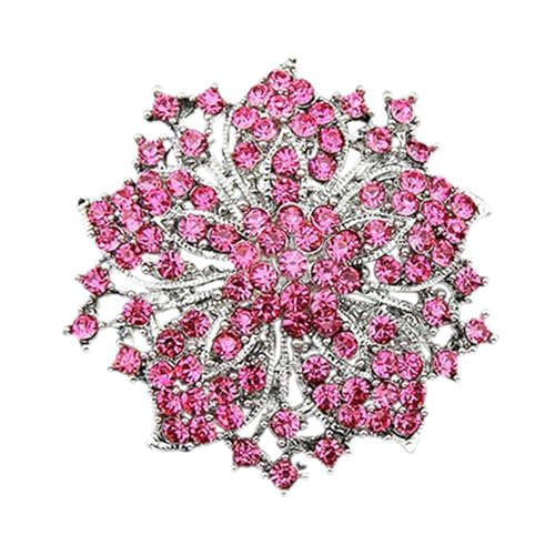 SHINROAD Brosche einfach passende modische glänzende Strass-Blumen-Brosche, 925er Silber, Sekundärer Stein von SHINROAD