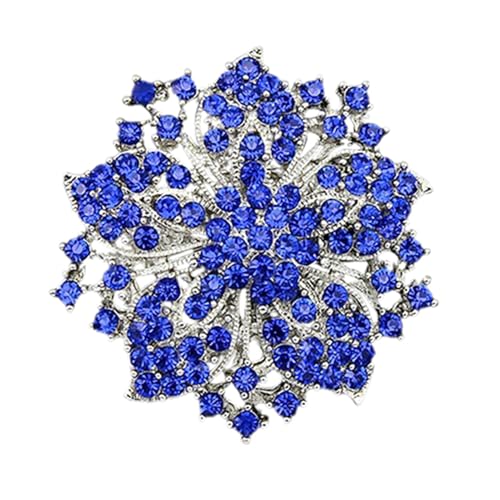 SHINROAD Brosche einfach passende modische glänzende Strass-Blumen-Brosche, 925er Silber, Sekundärer Stein von SHINROAD