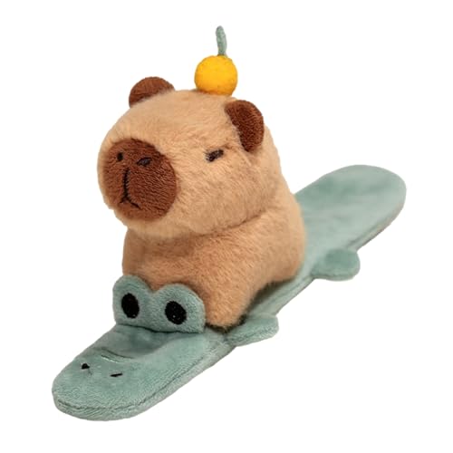 SHINROAD Capybara Hunde-Schnapparmband, Cartoon-Tier-Design, leichtes Armband mit Katzen-Design, lustiges dekoratives Geschenk für Kinder, einfach zu tragen, Plüsch-Handring, Hauptmaterial: von SHINROAD