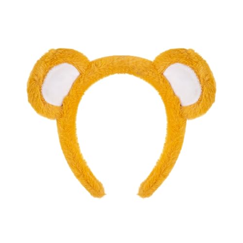 Cartoon -Ohr -Stirnband Haarzubehör für Mädchen Bär Hoop mit Plüsch Nasenschwankung Runde Heck Fun Girls 'Cosplay Halloween Partys bequem A von SHINROAD