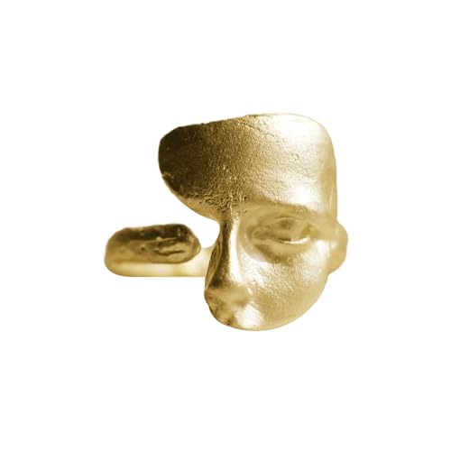 Design Ring Verstellbarer Fingeröffnung Retro Masque in Silber Farbe Matt Knuckle für Erwachsene einzigartige Statement Schmuckpartys Golden von SHINROAD