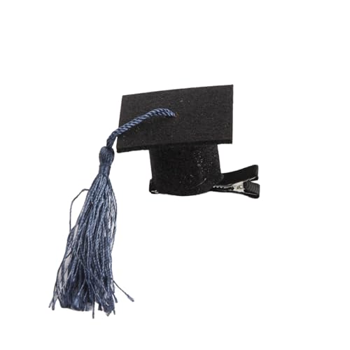 SHINROAD Doktorhut Haarschmuck Abschlussclip Filzstoff Mini Kappe mit Quaste skurril für Kindergarten College Partys Foto Requisite Blau von SHINROAD