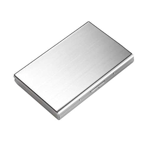 SHINROAD Edelstahl-Kreditkartenhalter Slim Metal Case RFID Blocking Wallet für bis zu 10 Karten Leichter tragbarer Organisator Compact Anti-Diebstahl Silber von SHINROAD