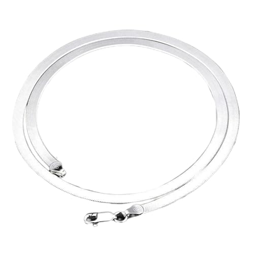 SHINROAD Fischgräten-Halskette, schlicht, stilvoll, galvanisiert, heller Glanz, Choker-Halskette, Metall, Sekundärer Stein von SHINROAD