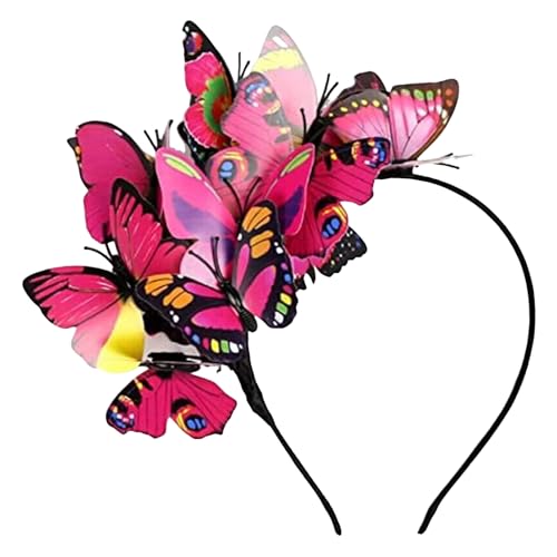 Flexible Drahtschmetterlinge Stirnbanddekor Bunte Haare Reifen für Teeparty Halloween Kostüm handgefertigtes leichtes Leichtgewicht Rot von SHINROAD