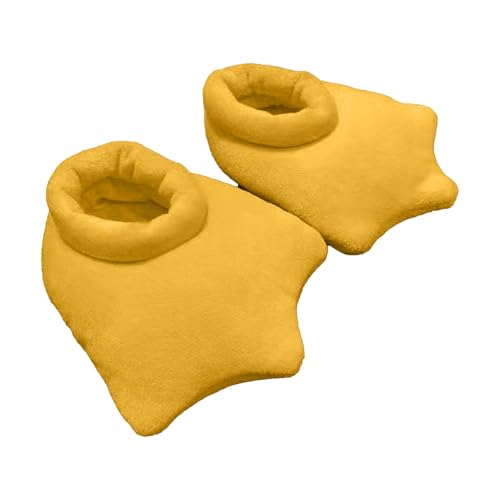 SHINROAD Große Entenfüße Hausschuhe 1 Paar Plüsch Unisex Cartoon Baumwolle Schuhe halten warm rutschfeste Sohlen ultraweich Geburtstag Weihnachten Geschenk kalt, gelb, L von SHINROAD