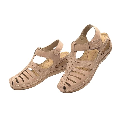 SHINROAD Große Sandalen im Freien, Frauen böhmischer Keil geschlossener Zee Gladiator -Stil mit verstellbarem Knöchelgurt Leichtes lässiges Sommerschuhe für Strand Kamel 42 SHINROAD Große Sandalen im Freien, Frauen böhmischer Keil geschlossener Zee Gladiator -Stil mit verstellbarem Knöchelgurt Leichtes lässiges Sommerschuhe für Strand Kamel 42 von SHINROAD