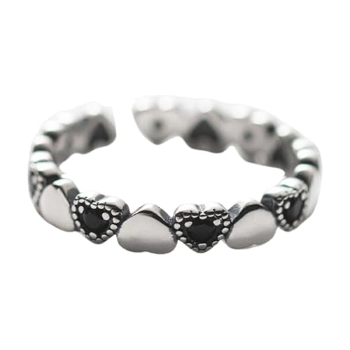 SHINROAD Herzförmiger Verstellbarer Ring atemberaubender herzförmiger Ring Frauen herzförmig verstellbares Legierungs-Ehering-Ring Exquisite Handwerkskunst langlebig Platin 1pc von SHINROAD