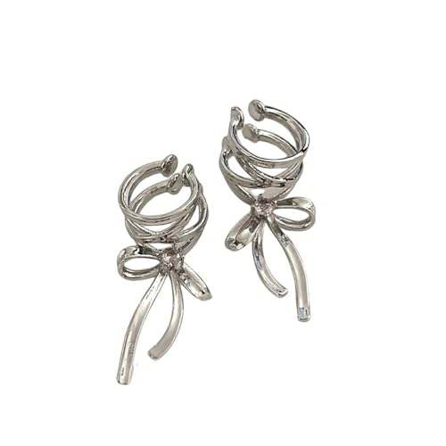 SHINROAD Polish Ohrclip Frauen Ohrringe Frauen Vintage Retro Chic Bow Ohrclip Nicht-Piefton-Strass-Dekor Hollow-Out-Legierung Ohrmanschette Silber SHINROAD Polish Ohrclip Frauen Ohrringe Frauen Vintage Retro Chic Bow Ohrclip Nicht-Piefton-Strass-Dekor Hollow-Out-Legierung Ohrmanschette Silber von SHINROAD