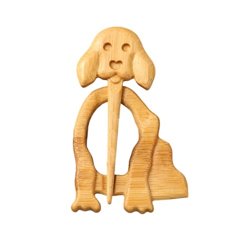 SHINROAD Pullover-Anstecknadel, Brosche in Tierform, Holz-Tierbrosche, Glatte Oberfläche, Pullover, Schals, Anstecknadeln Kleiner Hund von SHINROAD