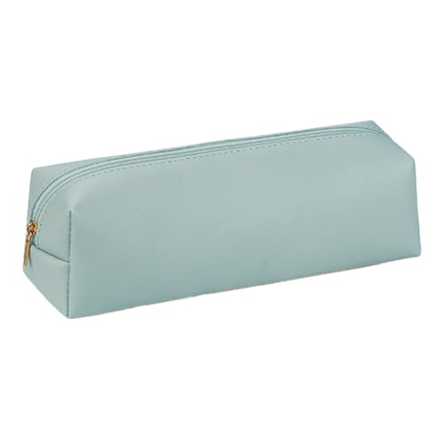 SHINROAD Robustes Federmäppchen, kompakt, Schreibwaren-Organizer, Kunstleder-Federmäppchen mit glattem Reißverschluss, kompakt, tragbar, Schreibwaren-Tasche für Zuhause, Schule, Hellblau von SHINROAD