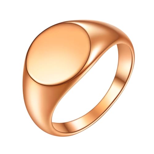 SHINROAD Rundflächenring Retro poliertes Titaniumstahl Leicht Anti-Rust Unisex Fingerschmuck Einfaches Design Multi Größen verfügbar aussagekräftiges Paar Roségold USA 8 von SHINROAD