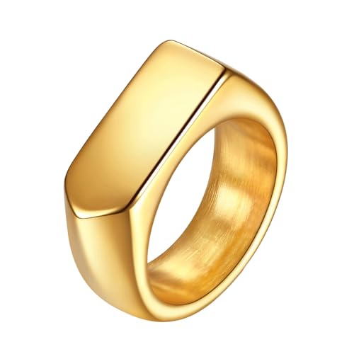 SHINROAD Solid Color Ring Retro poliertes Titanstahl Flatoberfläche Einfacher Stil Anti-Rust Hypoallergene Multi-Größen Leichter Fingerschmuck für Paare Golden USA 12 SHINROAD Solid Color Ring Retro poliertes Titanstahl Flatoberfläche Einfacher Stil Anti-Rust Hypoallergene Multi-Größen Leichter Fingerschmuck für Paare Golden USA 12 von SHINROAD