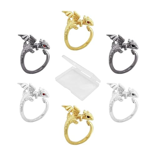 SHINROAD Verstellbare Häkelspannungsringe Drachenform Strickmarkierungen häkeln mit Metallspiralstichgarnhalter Ringspeicherbox für kompaktes Handwerk A von SHINROAD