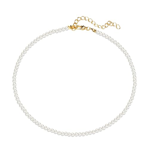 SHINROAD Vielseitige Halskette aus Kunstperlen für Damen, schicke Kette, Modeschmuck, perfekt für Hochzeit, Alltag, elegantes Geschenk, Kunstperlen, Sekundärstein von SHINROAD