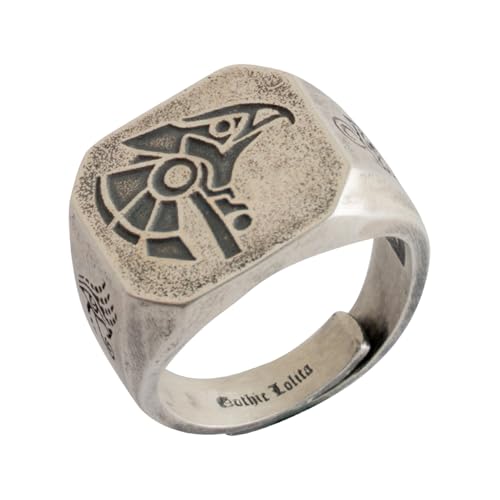 Schutz Augenschmuck von Horus Magic Ring Männer öffnen Götter Ägypten Augen kaltes Stil Retro Einstellbarer polierter Fester Party Club Finger C von SHINROAD