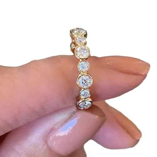 Sensitive Skin Safe Ring Rund-Cut Cubic Zirkonia Hochzeit für Frauen Nickelfreies Brautband Komfortable Engagement Hypoallergene langlebige Allround Golden 10 Sensitive Skin Safe Ring Rund-Cut Cubic Zirkonia Hochzeit für Frauen Nickelfreies Brautband Komfortable Engagement Hypoallergene langlebige Allround Golden 10 von SHINROAD