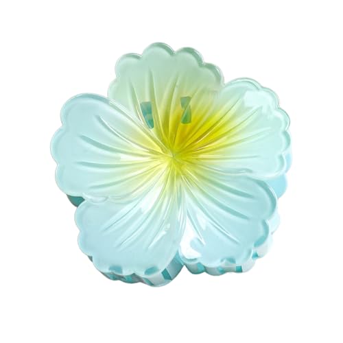Sichere Haare Clip Blume Blumenförmige Farbfarbhöfelkrallen Süßes Accessoire für Frauen Blumendekoration Pin Beach Urlaub Blau von SHINROAD