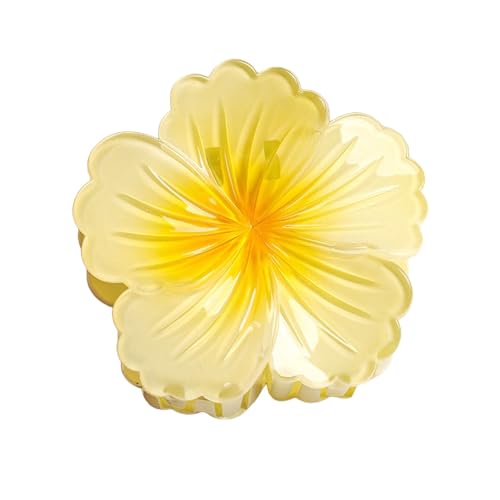 Sichere Haare Clip Blume Blumenförmige Farbfarbhöfelkrallen Süßes Accessoire für Frauen Blumendekoration Pin Beach Urlaub Gelb von SHINROAD