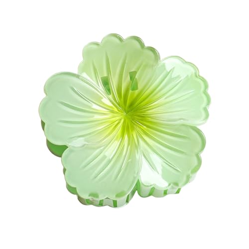 Sichere Haare Clip Blume Blumenförmige Farbfarbhöfelkrallen Süßes Accessoire für Frauen Blumendekoration Pin Beach Urlaub Grün von SHINROAD