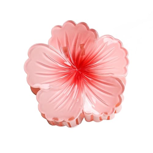 Sichere Haare Clip Blume Blumenförmige Farbfarbhöfelkrallen Süßes Accessoire für Frauen Blumendekoration Pin Beach Urlaub Rosa von SHINROAD