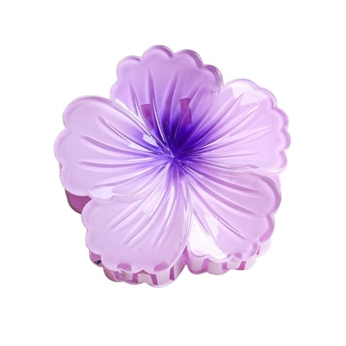 Sichere Haare Clip Blume Blumenförmige Farbfarbhöfelkrallen Süßes Accessoire für Frauen Blumendekoration Pin Beach Urlaub Violett von SHINROAD