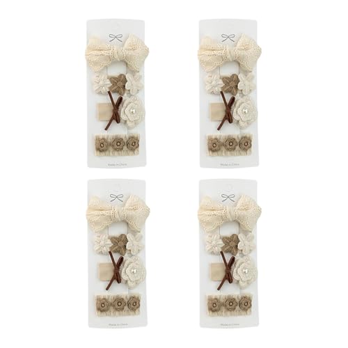 Sicherer Halt Haarnadel Haarnadel Set aus umweltfreundlichem Stoff 4-teilig Damen mit Spitze Blume Schleife Herz Dekor Mädchen Deko Clip Sicher Vielseitig 2 von SHINROAD