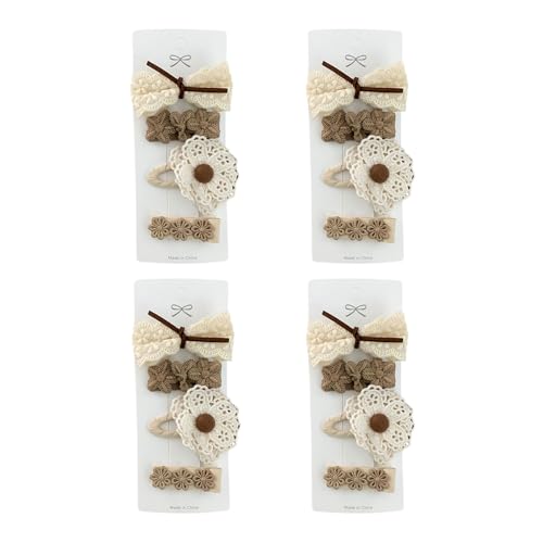 Sicherer Halt Haarnadel Haarnadel Set aus umweltfreundlichem Stoff 4-teilig Damen mit Spitze Blume Schleife Herz Dekor Mädchen Deko Clip Sicher Vielseitig 3 von SHINROAD