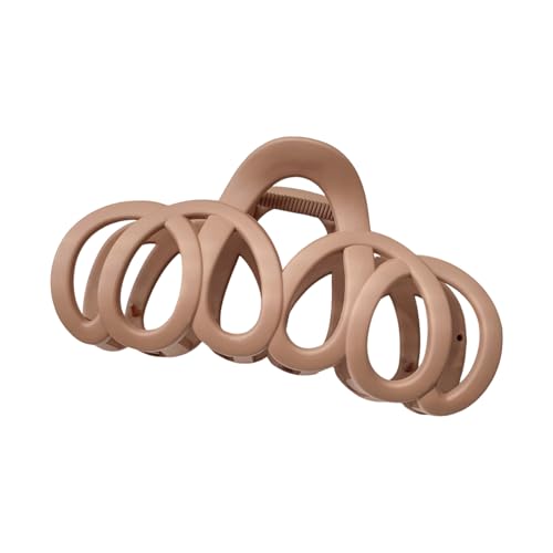 Simple Hair Accessory Damen Große Klaue Clip Geometrisch Hohl Design Starker Griff Klemme für Dusche Styling Vielseitig Dekorativ Kopfhautfreundlich Kaffee von SHINROAD