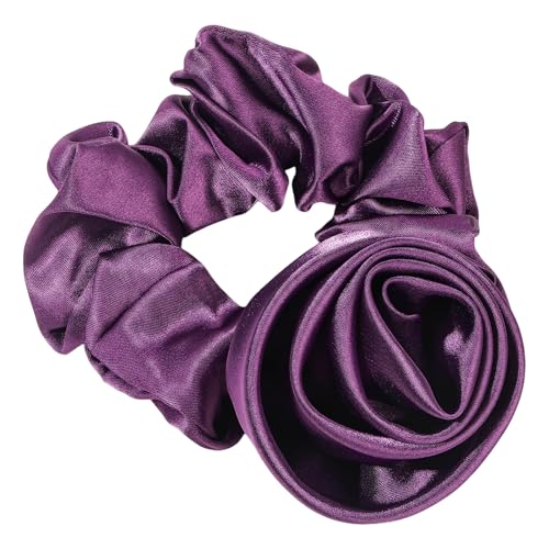 Stirnband für Haarstyling Krawattenschutz Rose Blume Dekor Seil Groß Elastisch Gummiband Frauen Schachtelhalm Halter Lila von SHINROAD