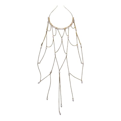 Stirnband mit Quasten -Tröpfchen -Design Girls Frauen Nachahmung Perlen langlebige Legierungshaarzubehör für Hochzeiten Geburtstage Partys bequem robust Golden von SHINROAD