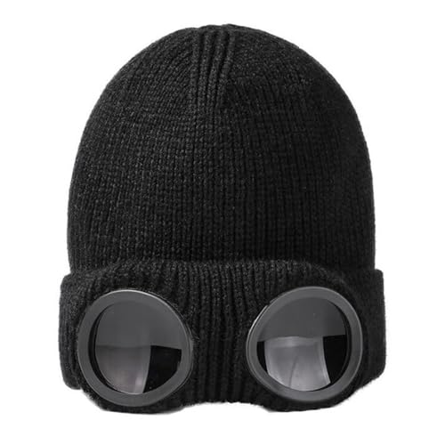 Strickmütze mit Brille Wintermütze mit Brille Unisex Strickmütze für Wärme Style Beanie mit Brille, Schwarz , Medium Strickmütze mit Brille Wintermütze mit Brille Unisex Strickmütze für Wärme Style Beanie mit Brille, Schwarz , Medium von SHINROAD