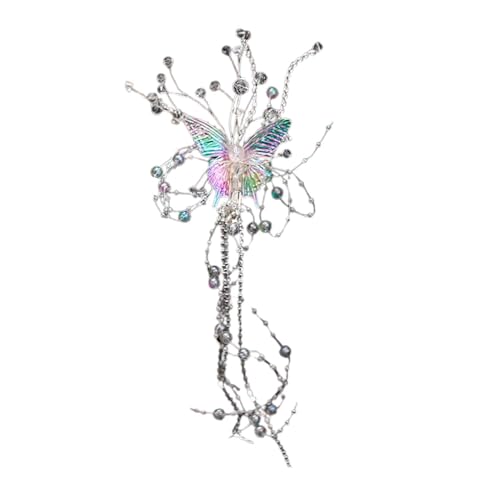 Thema Haarschmuck Haarnadel 1/2 Stück Mädchen Haarnadel Schmetterlinge Design Imitation Perle Quaste Haarspange Romantischer süßer Stil Haarschmuck 1pc von SHINROAD