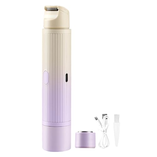 Tragbarer Elektrohaltigkeitshaarschneider Frauen wieder aufladbar wasserdichte doppelte Kopf-Epilator-Gesichtsbikini-ARM-Bein-Haarentfernungsgerät Violett Tragbarer Elektrohaltigkeitshaarschneider Frauen wieder aufladbar wasserdichte doppelte Kopf-Epilator-Gesichtsbikini-ARM-Bein-Haarentfernungsgerät Violett von SHINROAD