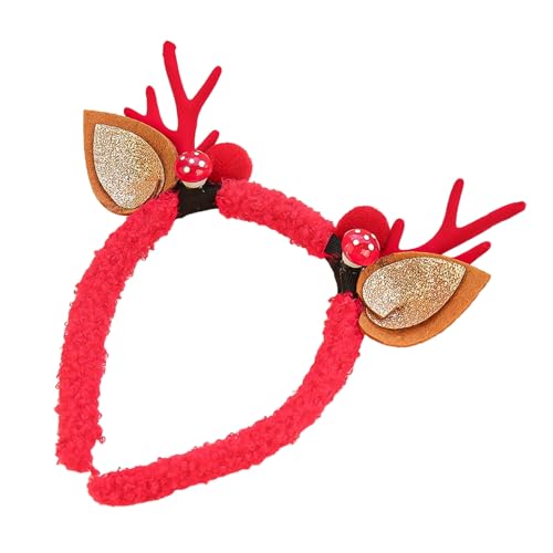 Weihnachtsstirnband, elastisches Weihnachts-Haarband, Weihnachtsgeweih-Haarband mit Pilz-Pailletten, Blatt-Dekor, Urlaub, Party, Kostümzubehör C von SHINROAD