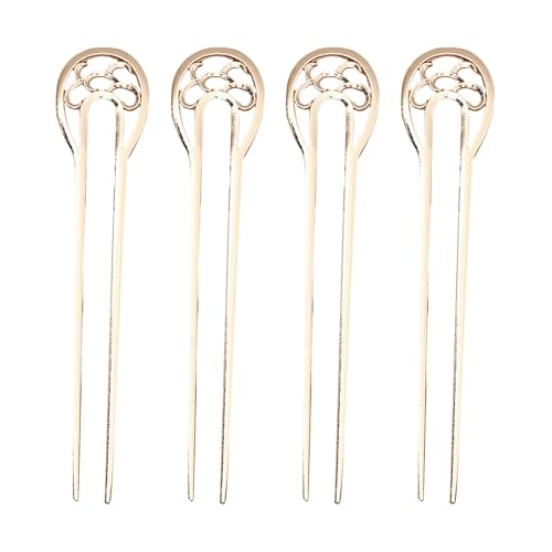 Women Hair Accessoire Leichtes Gabel 4pcs U-förmiges Set für Mädchen Frisur Werkzeug Hochsteckfrisur Bun French Pin Stick Strong Hold Ponytail Wrap Chinese Style Style Golden 1 von SHINROAD
