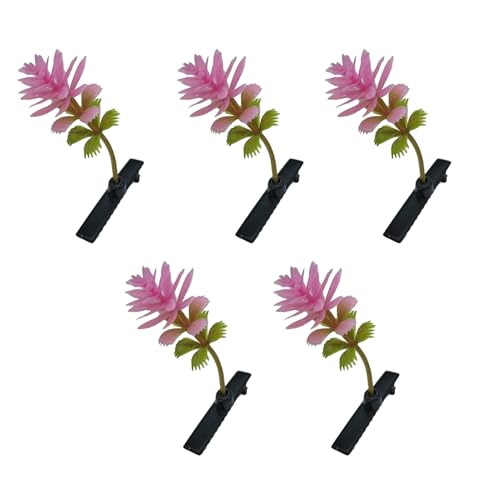 Wunderliche Haardekorationen 5pcs Frauen Clips Set 3D Blumendekoration Anti-Schlupf-Design Leichtes Haarnadel Bunte Pflanzenzubehör Skurry Pilz H von SHINROAD