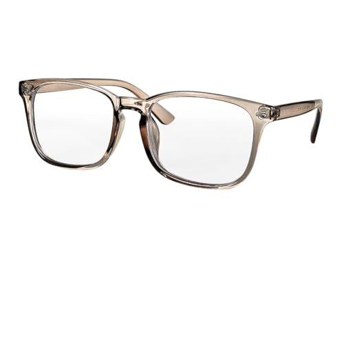 SHINU Herren Brille Blaulicht blockierende Computerbrille Orange Gelb Klare Gläser Brille Hellblau Brille 3 Blockierrate, Sh068c7 Klar, Medium von SHINU