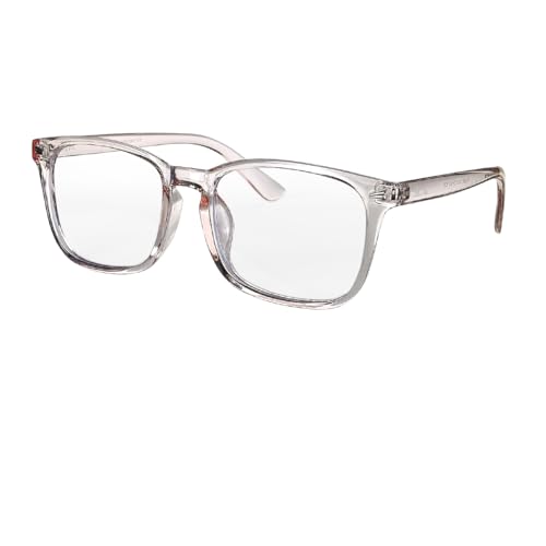 SHINU Herren Brille Blaulicht blockierende Computerbrille Orange Gelb Klare Gläser Brille Hellblau Brille 3 Blockierrate, Sh068c9 Klar, Medium von SHINU