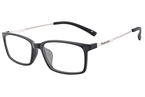 SHINU NS3112 Nachtsichtbrille mit Memory-Metall-Brille für Herren und Damen, Anti-Blaulicht Gr. M, C8 Gloss Black & White von SHINU