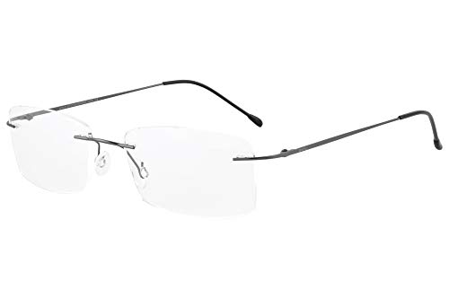 SHINU Randloser Titanrahmen Blaulichtfilter Computerbrille Leichte Brille fuer Maenner Damen-ANB1024 von SHINU