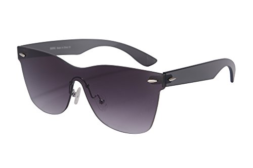 SHINU Spiegellinse Sonnenbrille Horn Umrandet UV400 Schutz Moden Sonnenbrille Damen Sunmmer Brille-FG71001(C5,graue Linse mit Farbverlauf) von SHINU