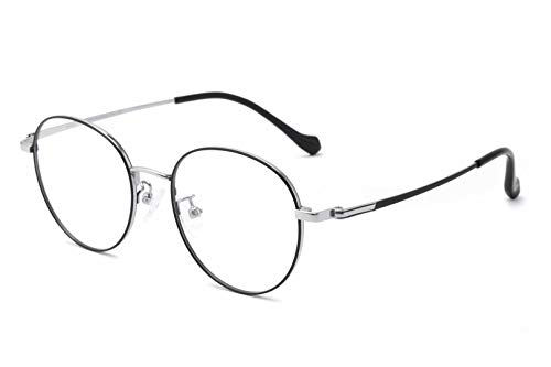 SHINU Titan Round Frame Anti Blue Ray Kurzsichtige Brille-JS1028(C3,anti-blau,300) von SHINU