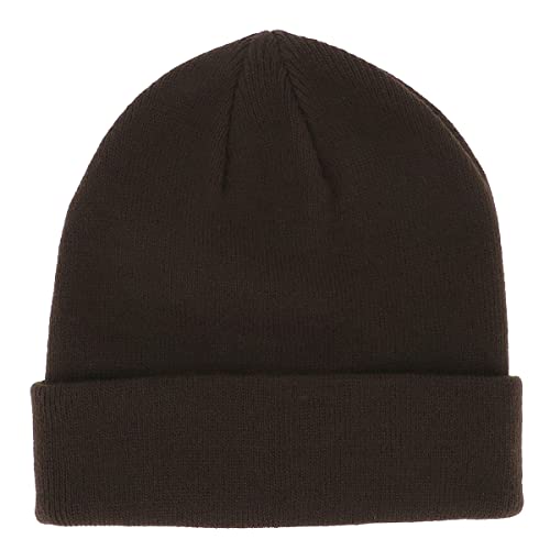 SHIPITNOW Dunkelbraun Herren oder Damen Wintermütze Einfarbig - Basic Strickmütze ohne Bommel - 100% Acryl Beanie- Einfaches und klassisches Mützen ohne Marke - Einheitsgröße von SHIPITNOW