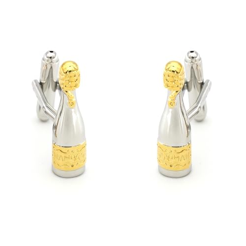 Originelle Manschettenknöpfe – Manschettenknöpfe mit Fantasie-Motiv – Partyzubehör oder Kostüm, Hemd und Jacke, Smoking, Champagnerflasche, One size von SHIPITNOW
