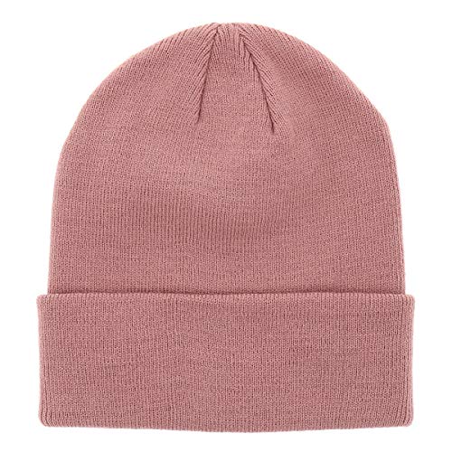 SHIPITNOW Altrosa Herren oder Damen Wintermütze Einfarbig - Basic Strickmütze ohne Bommel - 100% Acryl Beanie- Einfaches und klassisches Mützen ohne Marke - Einheitsgröße von SHIPITNOW