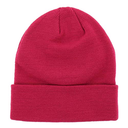 SHIPITNOW Fuchsia rosa Herren oder Damen Wintermütze Einfarbig - Basic Strickmütze ohne Bommel - 100% Acryl Beanie- Einfaches und klassisches Mützen ohne Marke - Einheitsgröße von SHIPITNOW