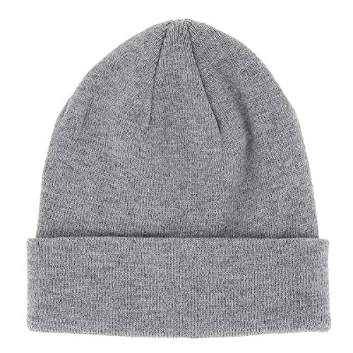 SHIPITNOW Graue Herren oder Damen Wintermütze Einfarbig - Basic Strickmütze ohne Bommel - 100% Acryl Beanie- Einfaches und klassisches Mützen ohne Marke - Einheitsgröße von SHIPITNOW