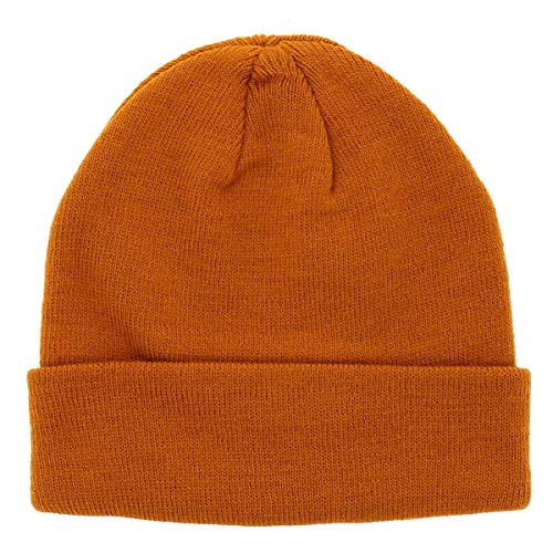 SHIPITNOW Hellbraune Herren oder Damen Wintermütze Einfarbig - Basic Strickmütze ohne Bommel - 100% Acryl Beanie- Einfaches und klassisches Mützen ohne Marke - Einheitsgröße von SHIPITNOW