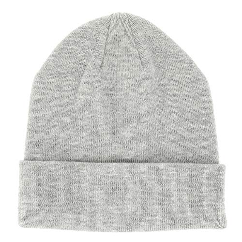 SHIPITNOW Hellgraue Herren oder Damen Wintermütze Einfarbig - Basic Strickmütze ohne Bommel - 100% Acryl Beanie- Einfaches und klassisches Mützen ohne Marke - Einheitsgröße von SHIPITNOW